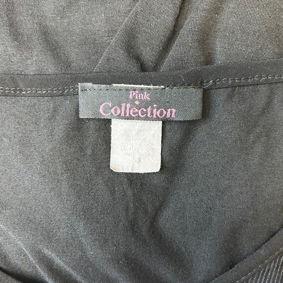 Pink Collection Women’s Sleeveless Tank with Satin and Sequin, Black, size 1X - Picture 5 of 8